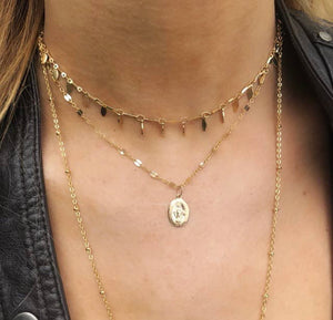 Gold Coin Choker Necklace